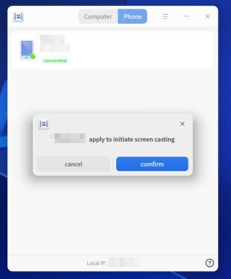 Menghubungkan perangkat mobile ke deepin via QR code